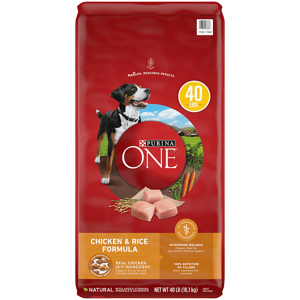 Purina One Dry Dog Food para perros adultos Fórmula de pollo y arroz