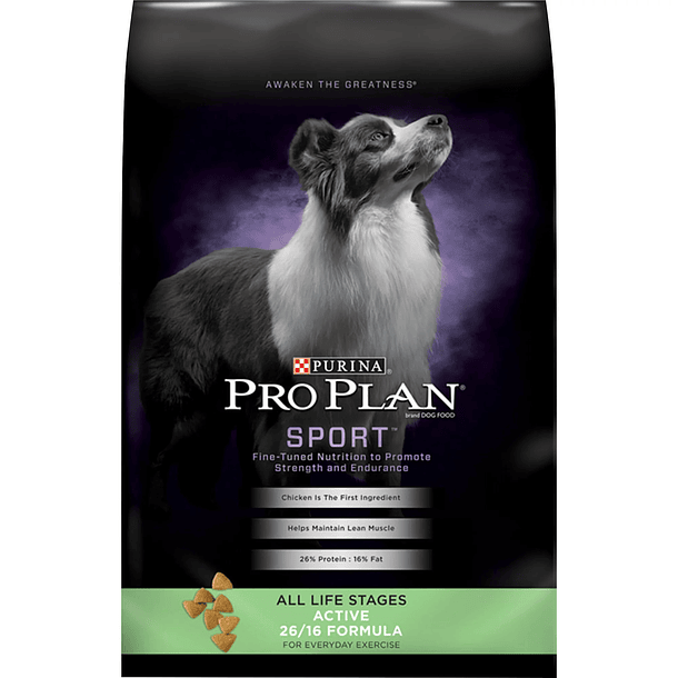 Purina Pro Plan Dry Dog Food, fórmula SPORT Active 26/16 1