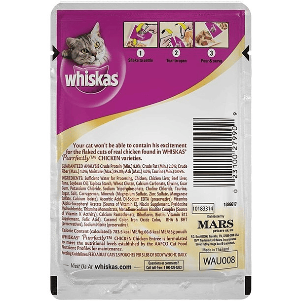 Whiskas Purrfectly Wet Cat Food Pouches, Chicken 3