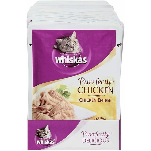 Whiskas Purrfectly Wet Bolsas de comida para gatos, pollo