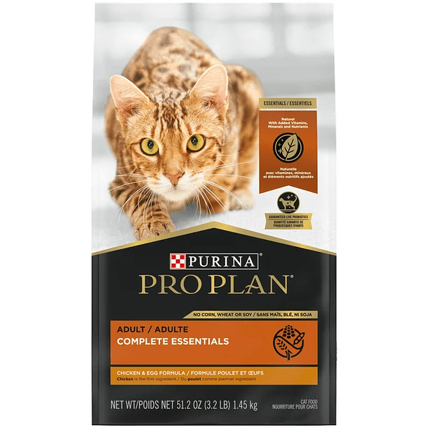 Purina Pro Plan Complete Essentials Frango Ovo Seco Comida para Gato 1