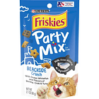 Purina Friskies Party Mix Golosinas con sabor a camarones, cangrejo y atún para gatos 1