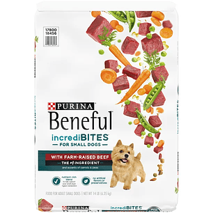 Purina Beneful Incredibites para perros pequeños Alimento seco para perros Carne de res criada en granja