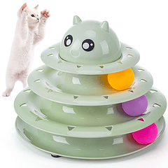 Suhaco juguetes interactivos para gatos divertido rodillo ejercicio mascota 3 nivel torre juguete