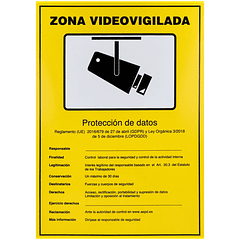 Placa exterior homologada zona videovigilada