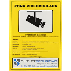 Placa exterior homologada zona videovigilada