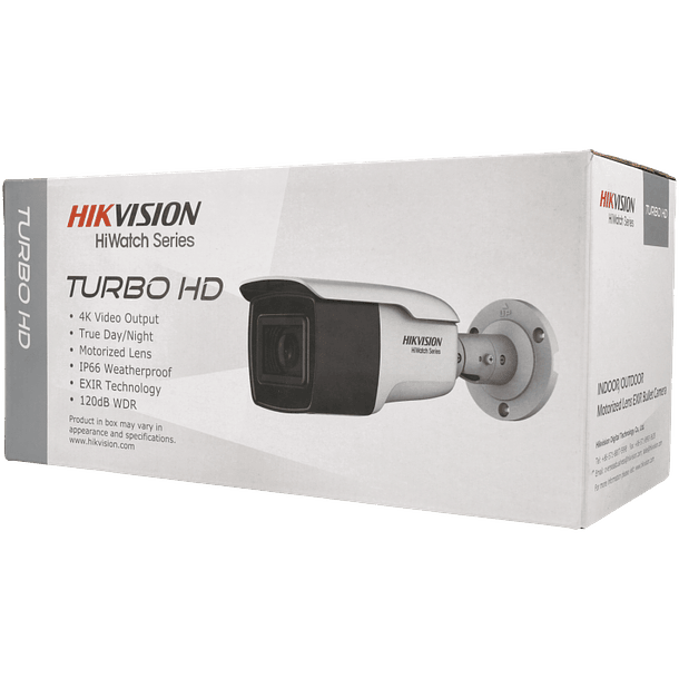 Câmara HIKVISION bullet 4 em 1 (cvi, tvi, ahd e analógico) de 8 megapixels e lente zoom óptico 1