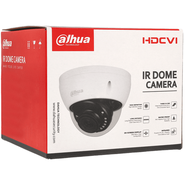 Câmara DAHUA dome hd-cvi de 5 megapixels e lente fixa 1
