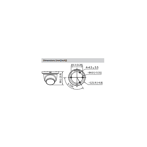 Câmara DAHUA dome ip de 8 megapixels e lente fixa 2