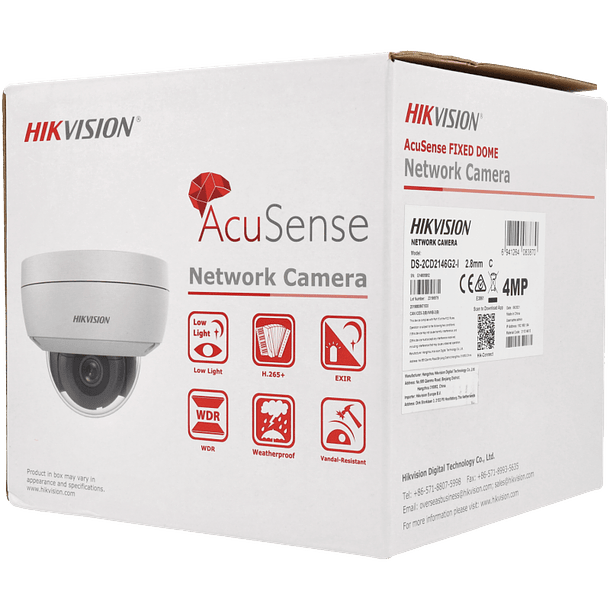 Câmara HIKVISION PRO dome ip de 4 megapixels e lente fixa 2