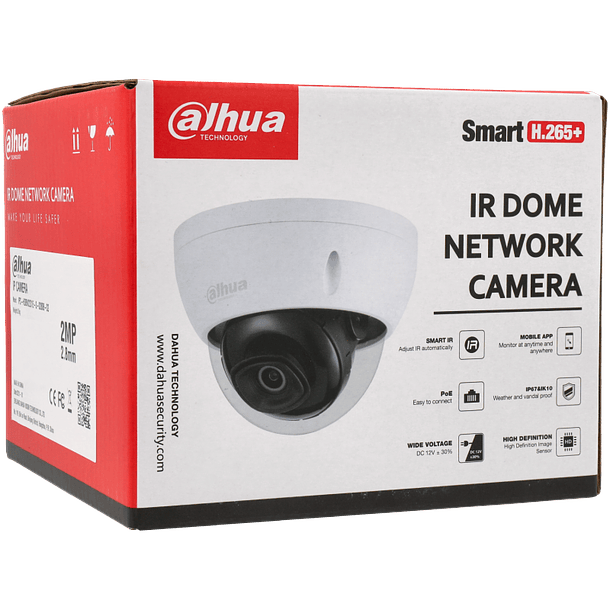 Câmara DAHUA dome ip de 2 megapixels e lente fixa 2