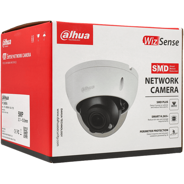 Câmara DAHUA dome ip de 5 megapixels e lente zoom óptico 2