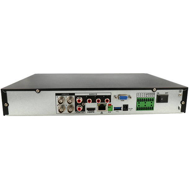 Gravador 5 em 1 (hd-cvi, hd-tvi, ahd, analógico e ip) DAHUA de 4 canais e  de resoluçao máxima 1