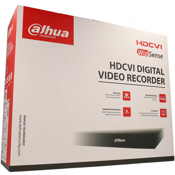 Gravador 5 em 1 (hd-cvi, hd-tvi, ahd, analógico e ip) DAHUA de 4 canais e  de resoluçao máxima 2