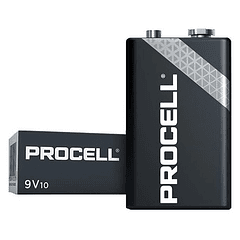 Emb. 10x Pilhas Industriais Alcalinas 9V 6LR61 - PROCELL by DURACELL PC1604
