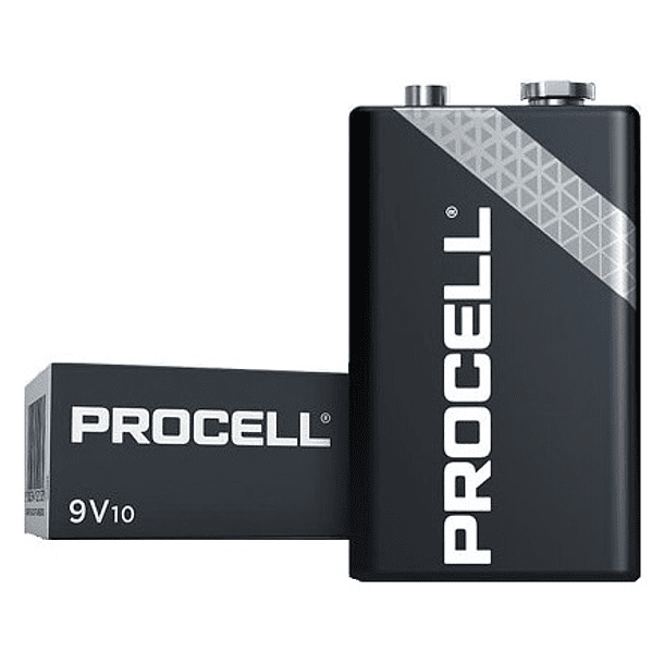 Emb. 10x Pilhas Industriais Alcalinas 9V 6LR61 - PROCELL by DURACELL PC1604 