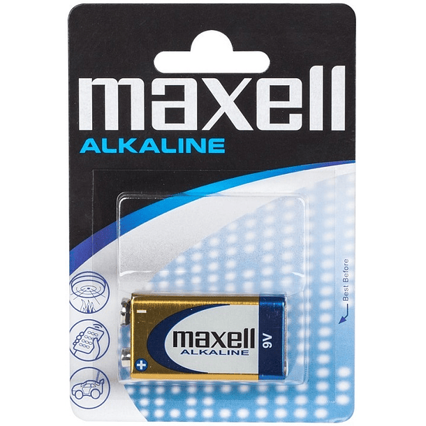 Pilha Alcalina 9V 6LR61 - MAXELL 