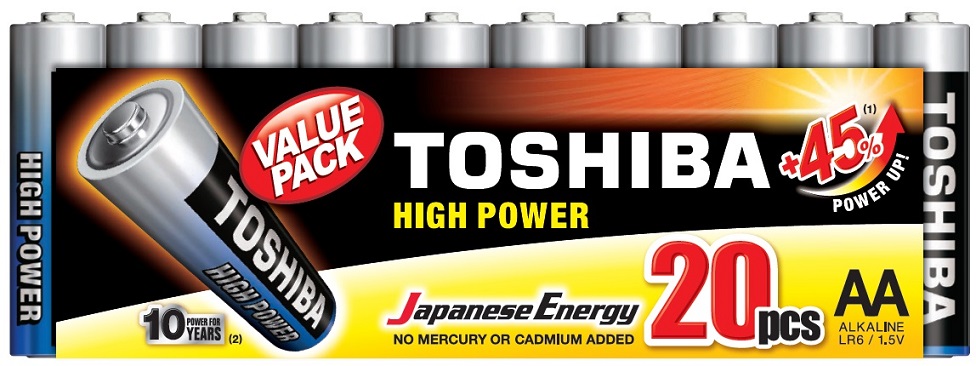 TOSHIBA HIGH POWER PILA ALCALINA LR6 AA 1,5V BLISTER*4 - Pilas