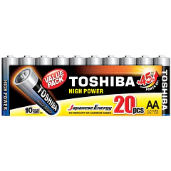 Pack 20x Pilhas Alcalinas 1,5V LR6 AA - TOSHIBA