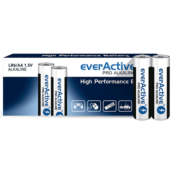 Pack 10x Pilhas Alcalinas 1,5V LR6 AA - everActive PRO ALKALINE 1