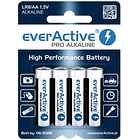 Blister 4x Pilhas Alcalinas 1,5V LR6 AA - everActive PRO ALKALINE 1