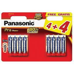 Blister 4+4 Pilhas Alcalinas 1,5V LR6 AA - PANASONIC