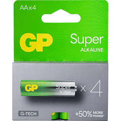 Blister 4 Pilhas 1,5V Alcalinas LR6 AA - GP