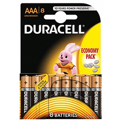 Blister 8x Pilhas Alcalinas 1,5V LR03 AAA - Duracell DURALOCK