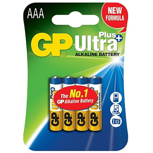Blister 4 Pilhas Alcalinas LR03 AAA (ULTRA PLUS+) - GP 
