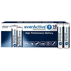 Pack 10x Pilhas Alcalinas 1,5V LR03 AAA - everActive PRO ALKALINE