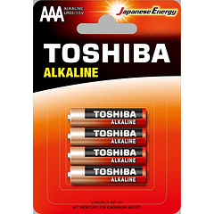Blister 4 Pilhas Alcalinas 1,5V LR03 AAA - TOSHIBA