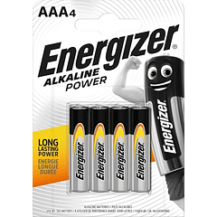 Blister 4 Pilhas Alcalinas 1,5V AAA / LR03 - ENERGIZER