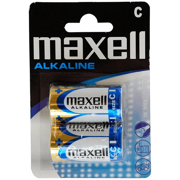 Blister 2 Pilhas Alcalinas 1,5V C / LR14 - MAXELL 