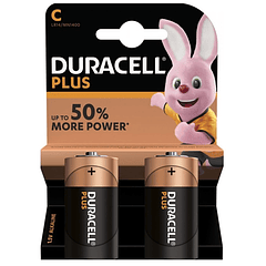 Blister 2 Pilhas Alcalinas 1,5V C / LR14 - Duracell PLUS