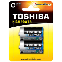 Blister 2 Pilhas Alcalinas 1,5V C / LR14 - TOSHIBA