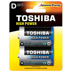 Blister 2 Pilhas Alcalinas 1,5V D / LR20 - TOSHIBA