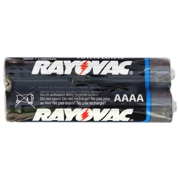 Blister 2 Pilhas Alcalinas LR61 AAAA - RAYOVAC 