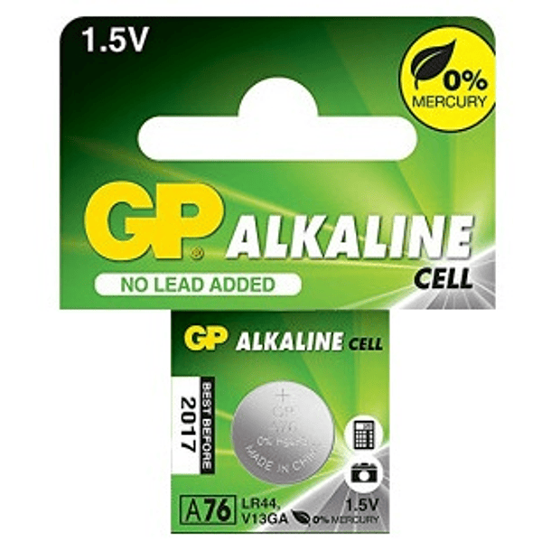 Pilha Alcalina 1,5V LR44/AG13/V13GA/A76 - GP 