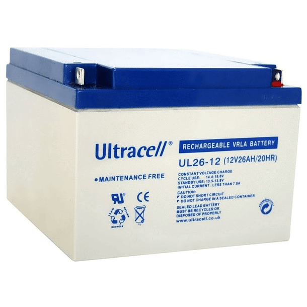 Bateria Chumbo 12V 26Ah (175 x 166 x 125 mm) - Ultracell 1