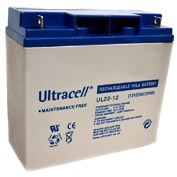 Bateria Chumbo 12V 22Ah (181 x 77 x 167 mm) - Ultracell 1