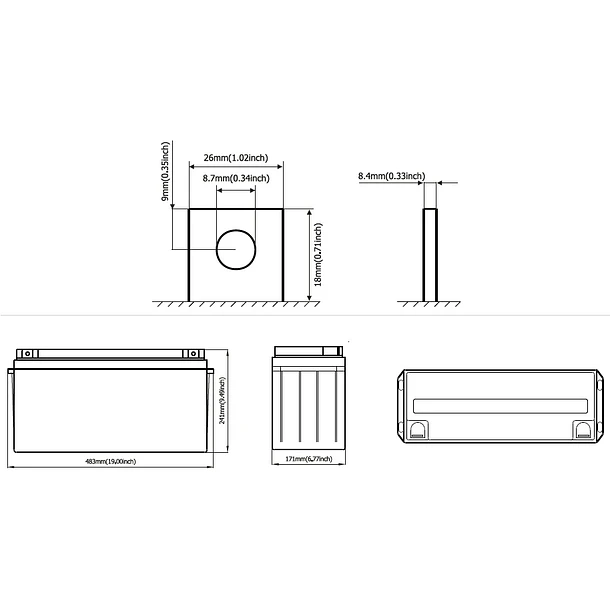 Bateria de Gel 12V 150Ah (485 x 170 x 240 mm) - Ultracell 2