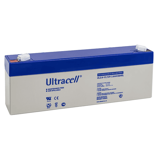 Bateria Chumbo 12V 2,6Ah (178 x 35 x 60 mm) - Ultracell 