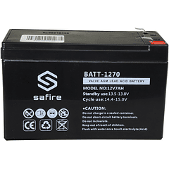 Bateria de Chumbo 12V 7Ah (93,5 x 151 x 65 mm) - SAFIRE