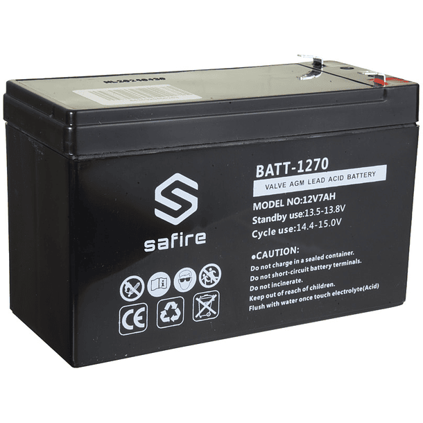 Bateria de Chumbo 12V 7Ah (93,5 x 151 x 65 mm) - SAFIRE 3