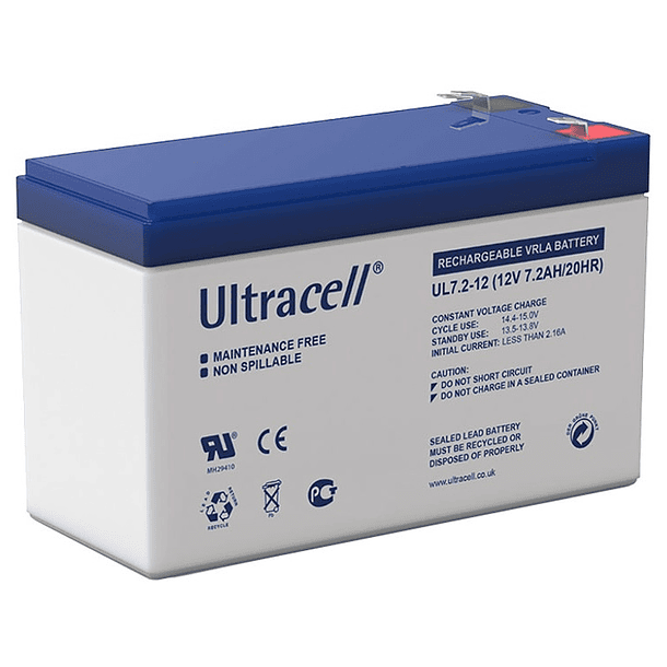 Bateria Chumbo 12V 7,2Ah (150 x 63 x 95 mm) - Ultracell 