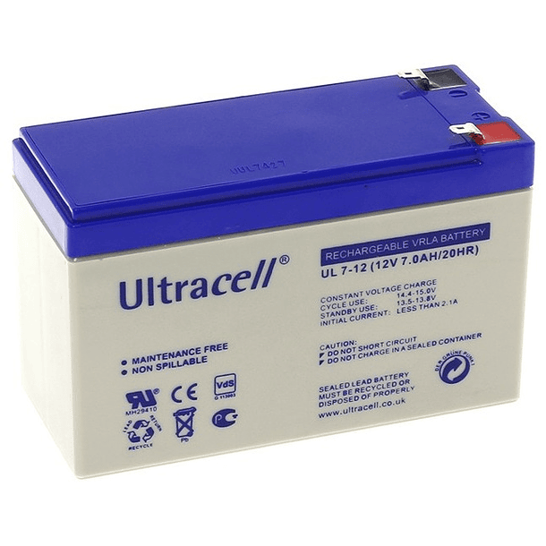 Bateria Chumbo 12V 7Ah (151 x 65 x 95 mm) - Ultracell 