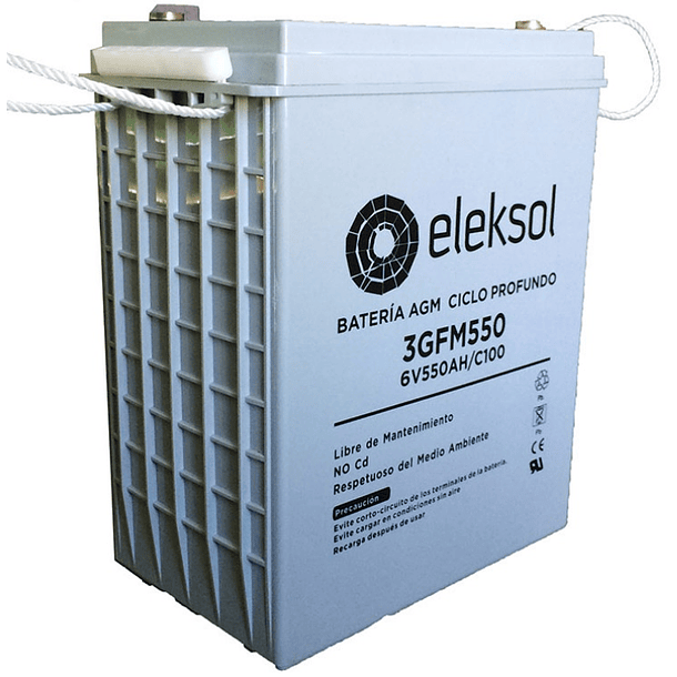 Bateria AGM 6V 550Ah (295 x 178 x 346 mm) - ELEKSOL 