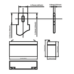 Bateria Chumbo 6V 12Ah (150 x 50 x 95 mm) - Ultracell