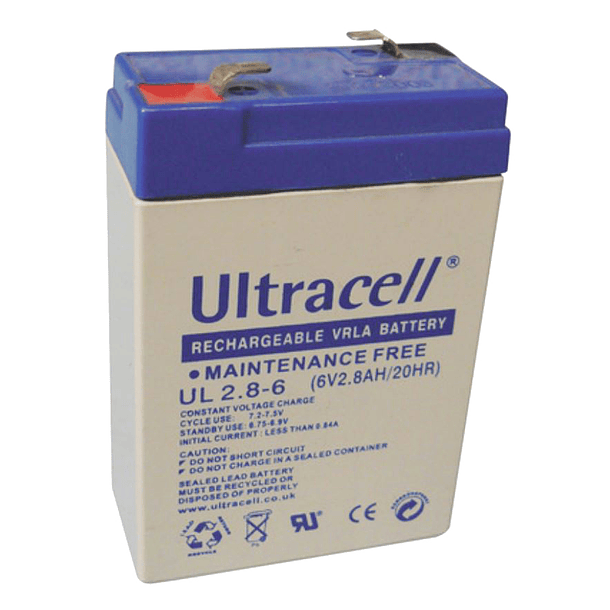 Bateria Chumbo 6V 2,8Ah (66 x 33 x 97 mm) - Ultracell 