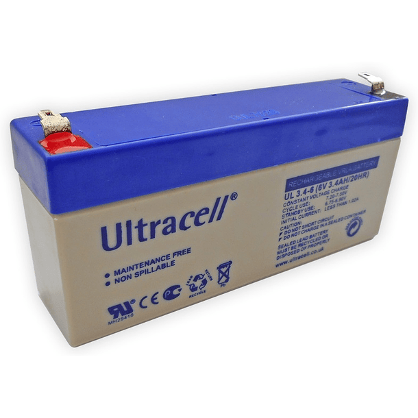 Bateria Chumbo 6V 3,4Ah (134 x 34 x 60mm) - Ultracell 